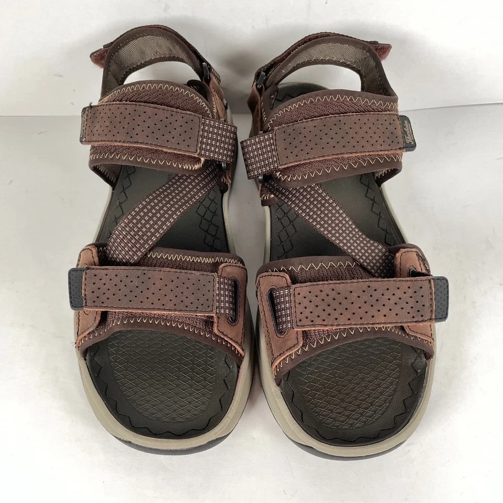 Florsheim Tread Lite Sandals Mens Size 13 M Brown Leather Textile Strappy Shoes
